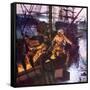 Boston Tea Party-English School-Framed Stretched Canvas