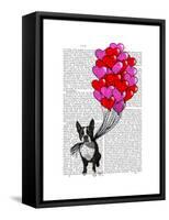 Boston Terrier and Balloons-Fab Funky-Framed Stretched Canvas