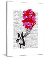 Boston Terrier and Balloons-Fab Funky-Stretched Canvas