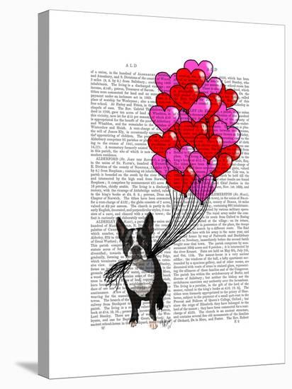 Boston Terrier and Balloons-Fab Funky-Stretched Canvas