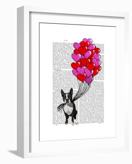 Boston Terrier and Balloons-Fab Funky-Framed Art Print