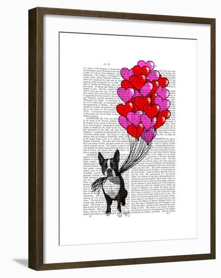 Boston Terrier and Balloons-Fab Funky-Framed Art Print