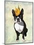 Boston Terrier and Crown-Fab Funky-Mounted Art Print