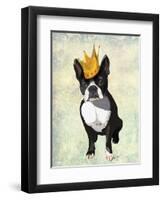 Boston Terrier and Crown-Fab Funky-Framed Art Print