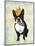 Boston Terrier and Crown-Fab Funky-Mounted Art Print