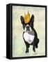Boston Terrier and Crown-Fab Funky-Framed Stretched Canvas