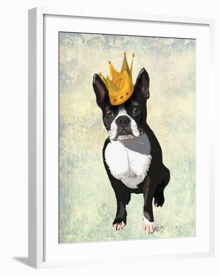 Boston Terrier and Crown-Fab Funky-Framed Art Print