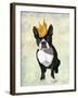 Boston Terrier and Crown-Fab Funky-Framed Art Print