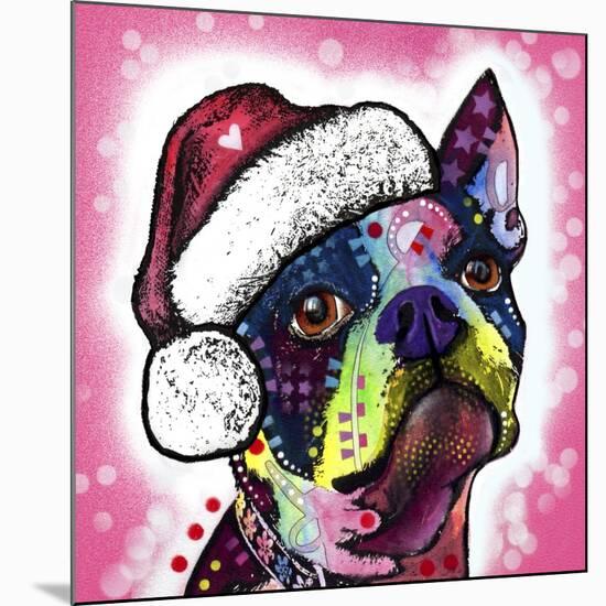 Boston Terrier Christmas-Dean Russo-Mounted Giclee Print