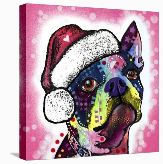 Boston Terrier Christmas-Dean Russo-Stretched Canvas