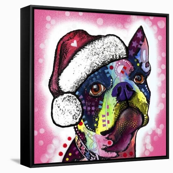 Boston Terrier Christmas-Dean Russo-Framed Stretched Canvas