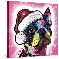 Boston Terrier Christmas-Dean Russo-Stretched Canvas