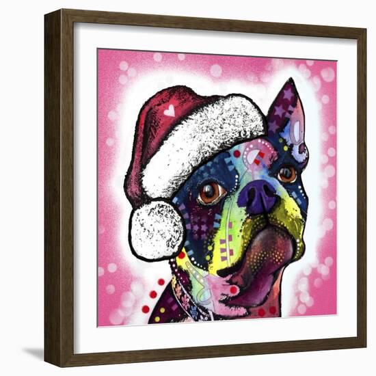 Boston Terrier Christmas-Dean Russo-Framed Giclee Print