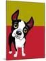 Boston Terrier Dog-TeddyandMia-Mounted Art Print