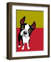 Boston Terrier Dog-TeddyandMia-Framed Art Print
