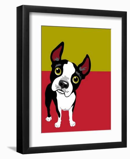 Boston Terrier Dog-TeddyandMia-Framed Art Print