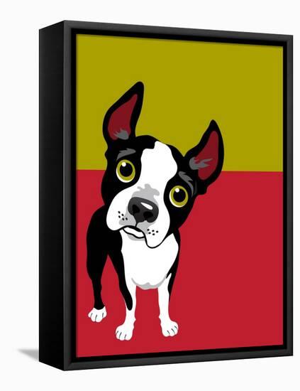 Boston Terrier Dog-TeddyandMia-Framed Stretched Canvas