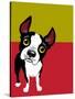 Boston Terrier Dog-TeddyandMia-Stretched Canvas