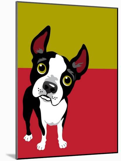 Boston Terrier Dog-TeddyandMia-Mounted Art Print