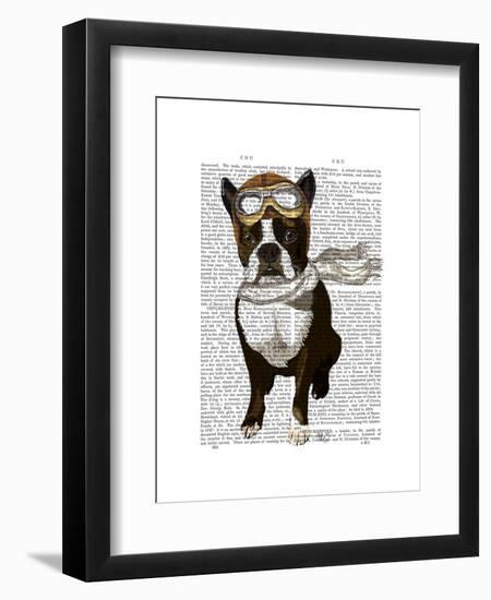 Boston Terrier Flying Ace-Fab Funky-Framed Art Print