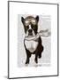 Boston Terrier Flying Ace-Fab Funky-Mounted Art Print