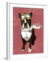 Boston Terrier Flying Ace-Fab Funky-Framed Art Print