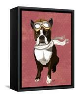 Boston Terrier Flying Ace-Fab Funky-Framed Stretched Canvas