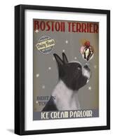 Boston Terrier Ice Cream-Fab Funky-Framed Art Print