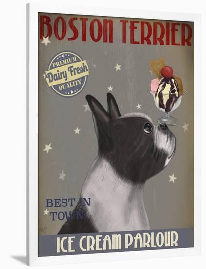 Boston Terrier Ice Cream-Fab Funky-Framed Art Print