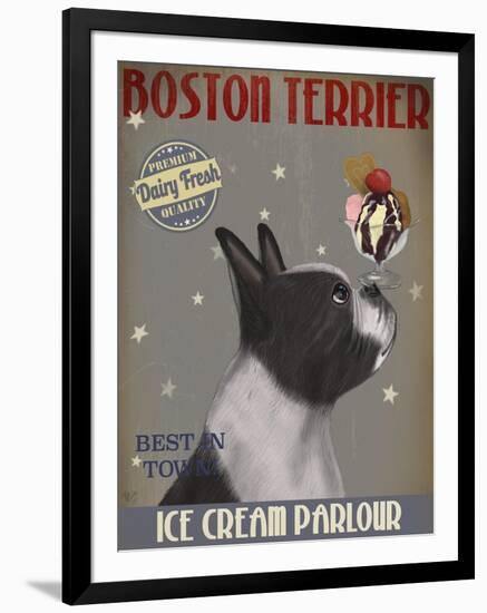 Boston Terrier Ice Cream-Fab Funky-Framed Art Print