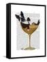 Boston Terrier in Cocktail Glass-Fab Funky-Framed Stretched Canvas