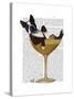 Boston Terrier in Cocktail Glass-Fab Funky-Stretched Canvas