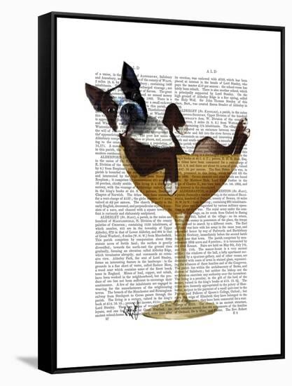 Boston Terrier in Cocktail Glass-Fab Funky-Framed Stretched Canvas