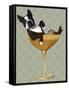 Boston Terrier in Cocktail Glass-Fab Funky-Framed Stretched Canvas