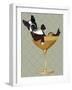 Boston Terrier in Cocktail Glass-Fab Funky-Framed Premium Giclee Print