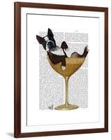 Boston Terrier in Cocktail Glass-Fab Funky-Framed Art Print