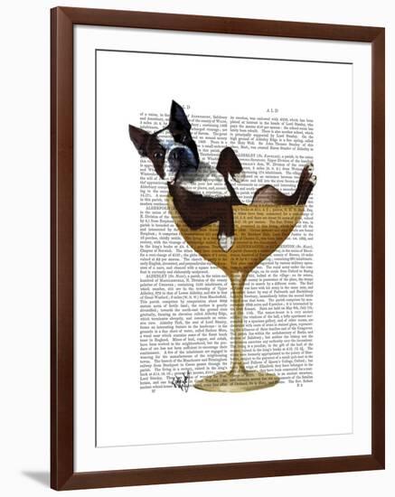 Boston Terrier in Cocktail Glass-Fab Funky-Framed Art Print