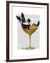 Boston Terrier in Cocktail Glass-Fab Funky-Framed Art Print