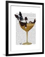 Boston Terrier in Cocktail Glass-Fab Funky-Framed Art Print