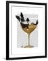 Boston Terrier in Cocktail Glass-Fab Funky-Framed Art Print