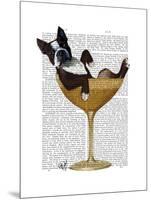 Boston Terrier in Cocktail Glass-Fab Funky-Mounted Art Print