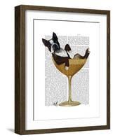 Boston Terrier in Cocktail Glass-Fab Funky-Framed Art Print