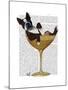 Boston Terrier in Cocktail Glass-Fab Funky-Mounted Art Print