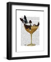 Boston Terrier in Cocktail Glass-Fab Funky-Framed Art Print