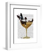 Boston Terrier in Cocktail Glass-Fab Funky-Framed Art Print