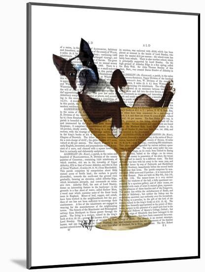 Boston Terrier in Cocktail Glass-Fab Funky-Mounted Art Print