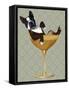 Boston Terrier in Cocktail Glass-Fab Funky-Framed Stretched Canvas