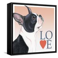 Boston Terrier Love-Tomoyo Pitcher-Framed Stretched Canvas