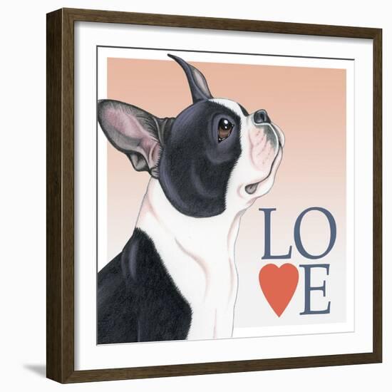 Boston Terrier Love-Tomoyo Pitcher-Framed Giclee Print
