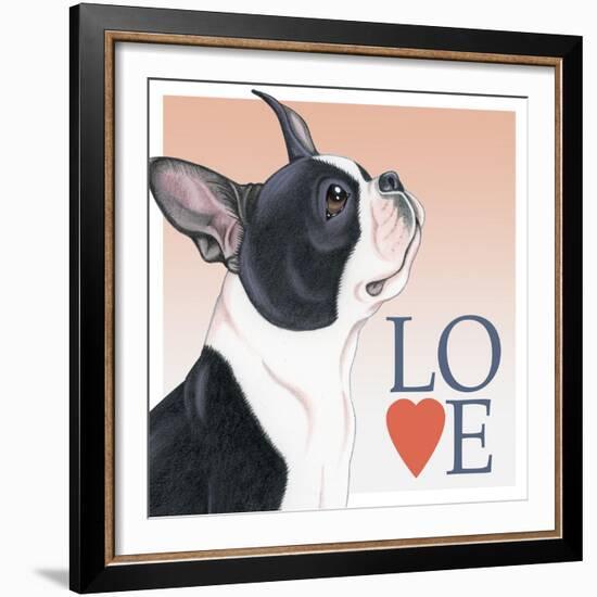 Boston Terrier Love-Tomoyo Pitcher-Framed Giclee Print